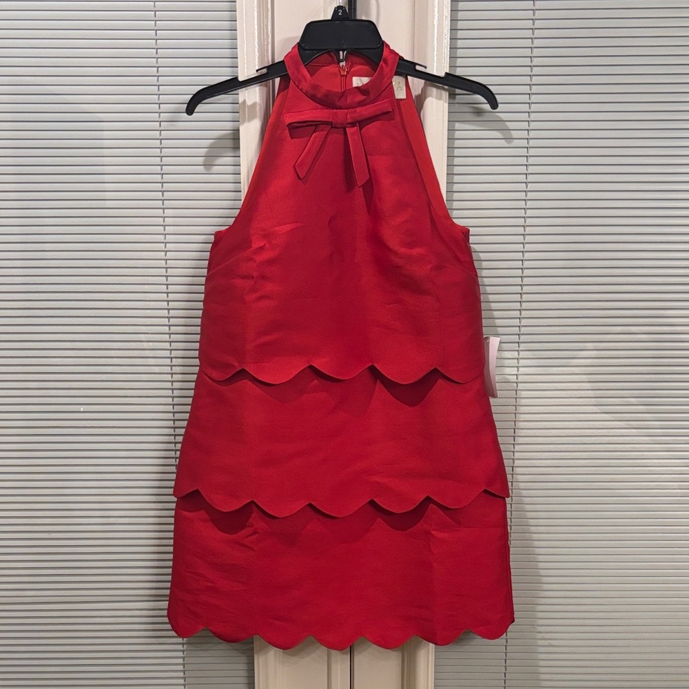 Elegant Red Tiered Mini Dress
